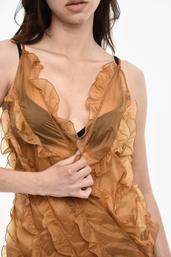  디스퀘어드2 숏 원피스 S72FB0224 S76593 166 Brown - DSQUARED2