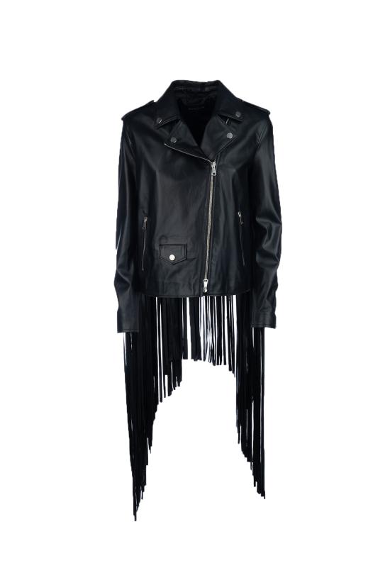  CARLOTTA 2001 가죽 자켓 FRANGE NERO Nero