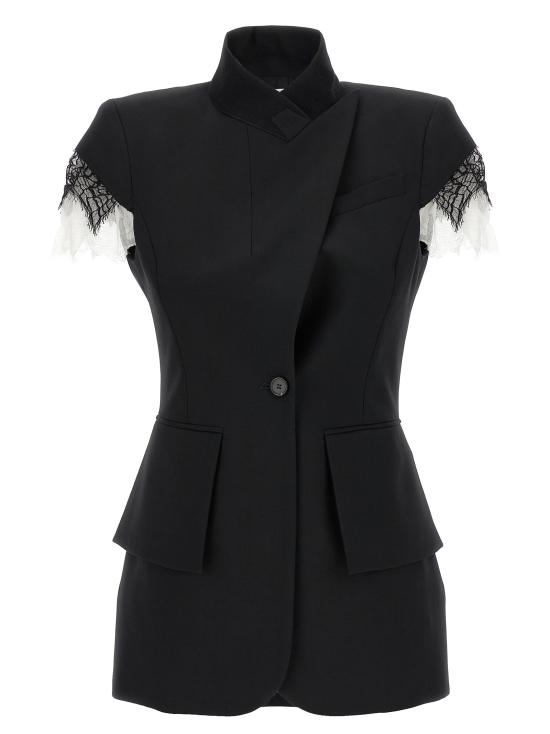25FW 알렉산더 맥퀸 수트 자켓 822747QJADK1000 Black