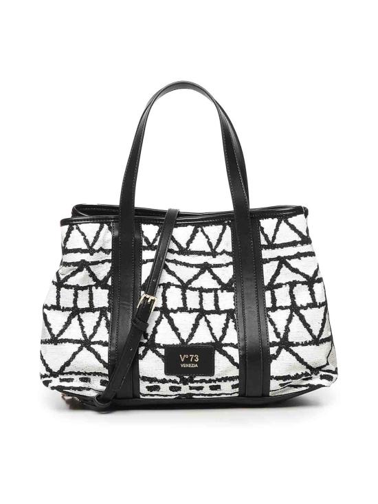 25SS 브이73 토트백 73BS8VH02BETHNEROBIANCO Black