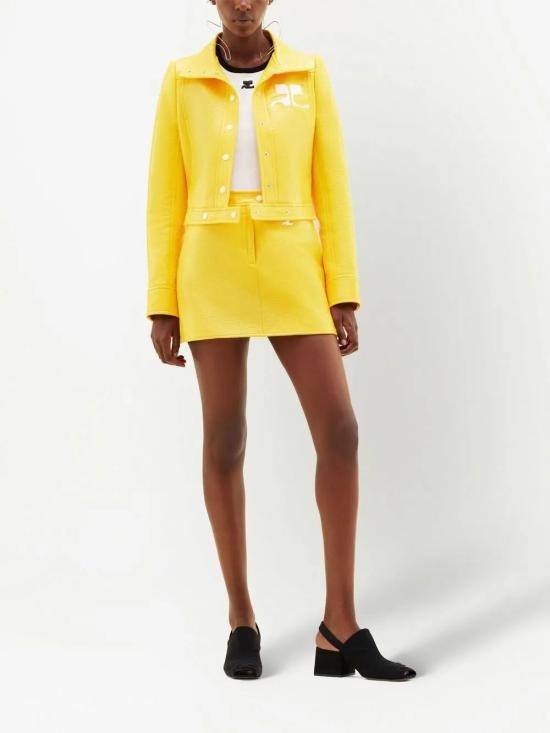 25SS 쿠레쥬 숏 스커트 PERCJU001VY0014VINY2051 YELLOW - COURREGES
