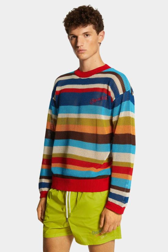 25SS 디스퀘어드2 스웨터 24XS78HA0044D13128961 MULTICOLOR STRIPES - DSQUARED2
