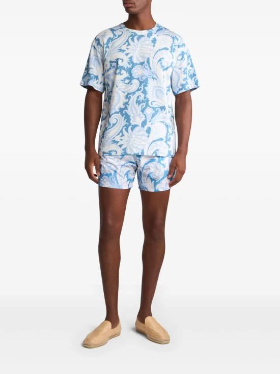 25SS 에트로 반팔 티셔츠 MRMA0004AK591X0880 PRINT ON PALE BLUE BASE - ETRO