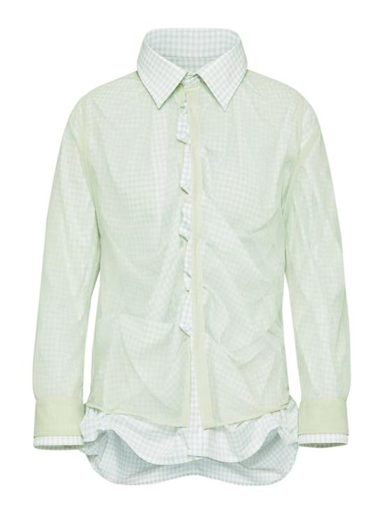 25SS 마르지엘라 셔츠 S51DT0016MTJ024688 PALE GREEN AND LIGHT GREEN WHITE