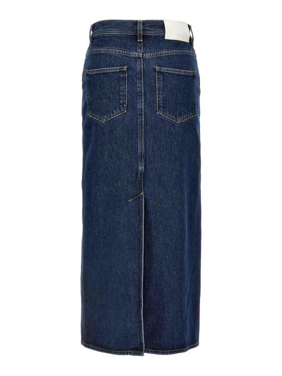  루루 스튜디오 미디 스커트 RONAWASHEDBLUE Blue - LOULOU STUDIO