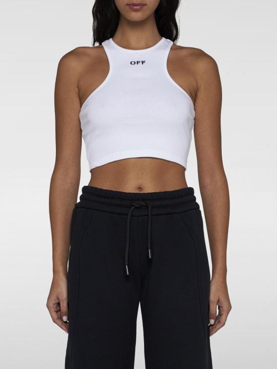 25FW 오프화이트 민소매 티셔츠 OWAD086C99JER0020110 White