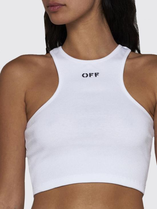 25FW 오프화이트 민소매 티셔츠 OWAD086C99JER0020110 White - OFF WHITE