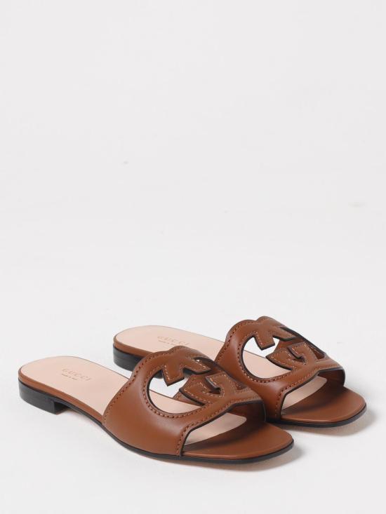 26SS 구찌 인터로킹 G 컷아웃 슬라이드 샌들 694451US000 2535 Brown - GUCCI
