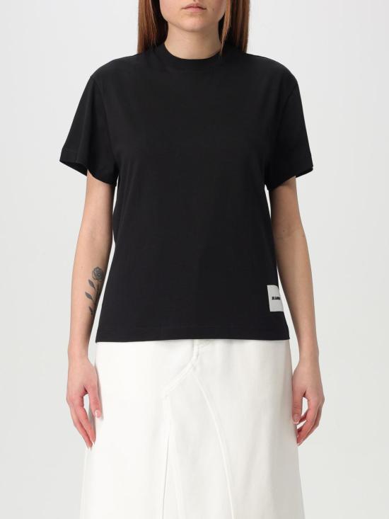 25FW 질샌더 반팔 티셔츠 J40GC0001J45048 001 Black