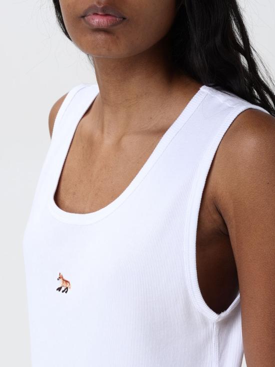 25SS 메종키츠네 민소매 티셔츠 MW00103KJ0125 P100 White - MAISON KITSUNE