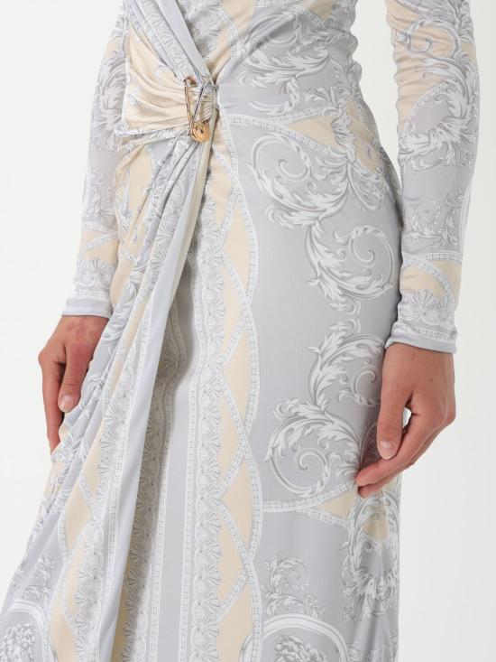 25SS 베르사체 미디 원피스 10180611A13871 5E450 Champagne - VERSACE