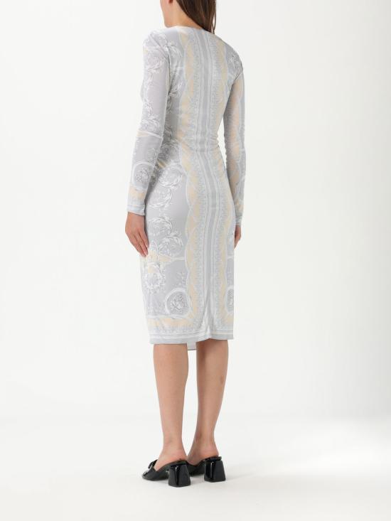 25SS 베르사체 미디 원피스 10180611A13871 5E450 Champagne - VERSACE