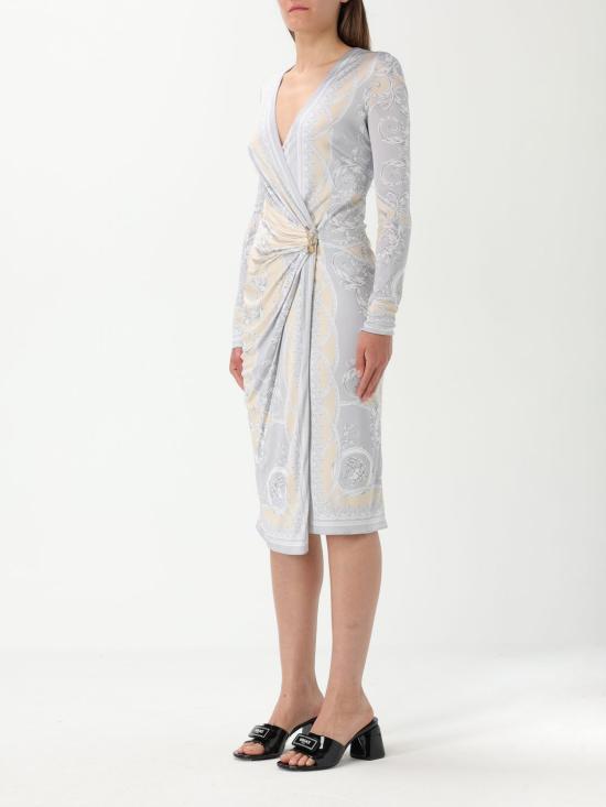 25SS 베르사체 미디 원피스 10180611A13871 5E450 Champagne - VERSACE