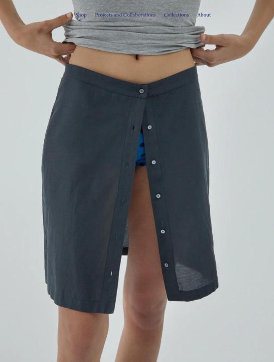  팔로마울 데님 스커트 팔로마 울 아이스티  다크 그레이 - PALOMA WOOL