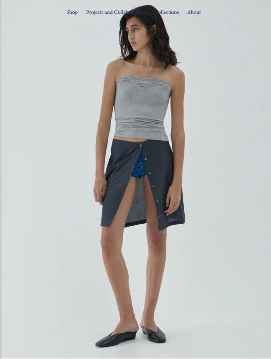  팔로마울 데님 스커트 팔로마 울 아이스티  다크 그레이 - PALOMA WOOL