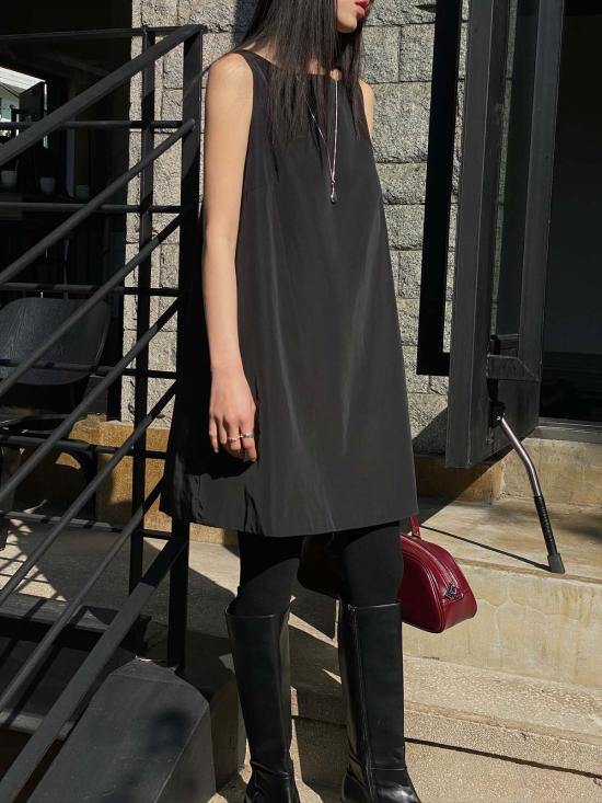  더 엔케이씨 스토어 숏 원피스 Nkc 스토어 퍼퍼 미니 드레스 블랙