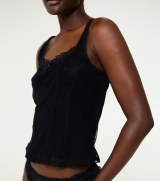  Second Skin 민소매 티셔츠 세컨드 스킨 플로라 레이스 코르셋 탑 - OTHER BRANDS