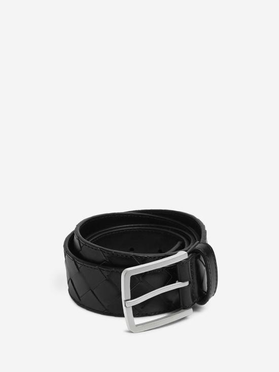 25SS 보테가베네타 가죽 벨트 609182V3IM1V3IM1 8803Black Silver - BOTTEGA VENETA