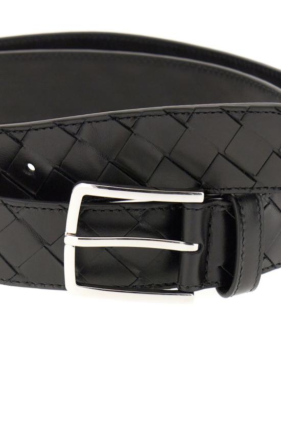 25SS 보테가베네타 가죽 벨트 609182V3IM1V3IM1 8803Black Silver - BOTTEGA VENETA