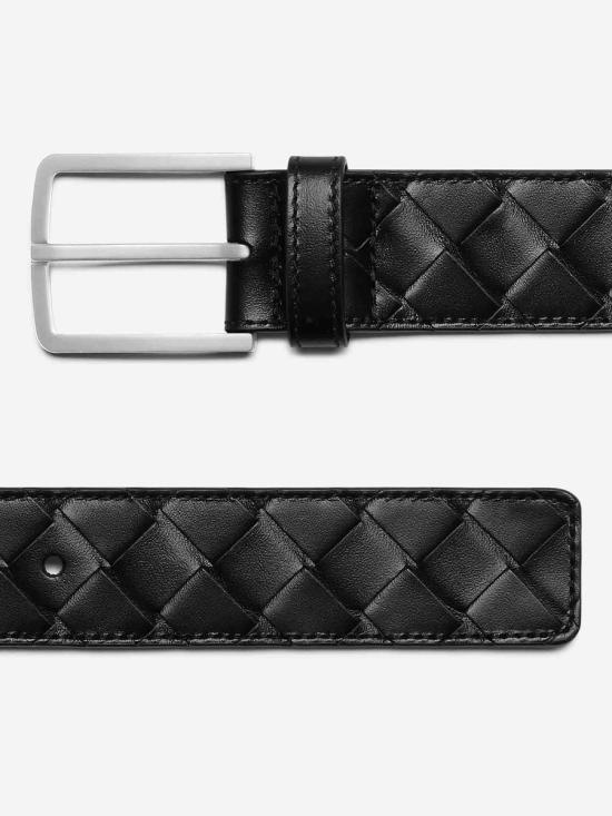 25SS 보테가베네타 가죽 벨트 609182V3IM1V3IM1 8803Black Silver - BOTTEGA VENETA