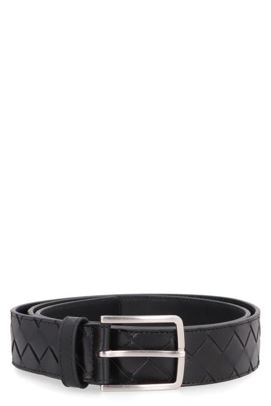 25SS 보테가베네타 가죽 벨트 609182V3IM1V3IM1 8803Black Silver - BOTTEGA VENETA