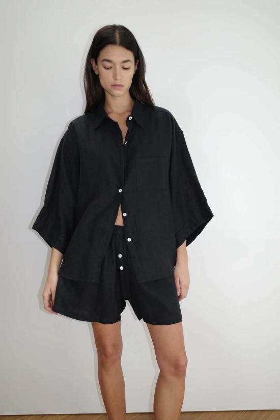  데이지 스튜디오 라운지 웨어 리넨 세트 블랙 - DEIJI STUDIO