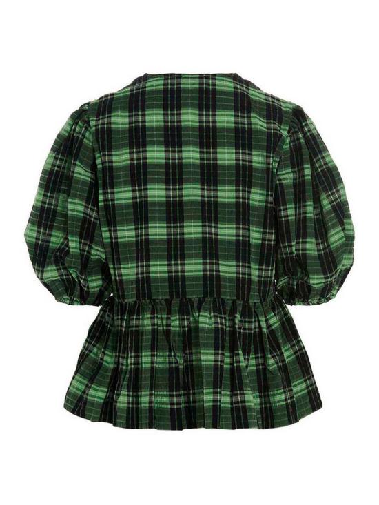  가니 블라우스/셔츠 F7539 484 GREEN - GANNI