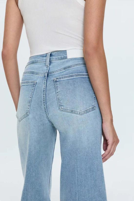  피스톨라 데님 팬츠 이지 미드 라이즈 와이드 레그 크롭 진 - PISTOLA