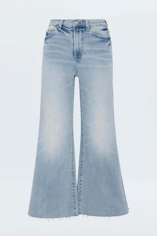  피스톨라 데님 팬츠 이지 미드 라이즈 와이드 레그 크롭 진 - PISTOLA