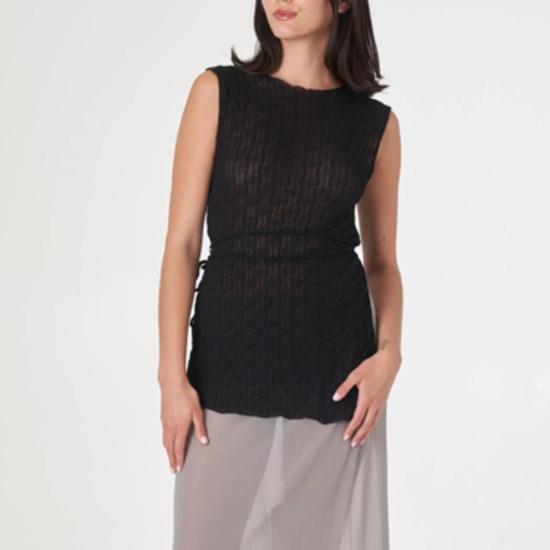  파이드 미 나우 튜닉 지금 찾아보세요 셔링 로스  블랙 - FIND ME NOW