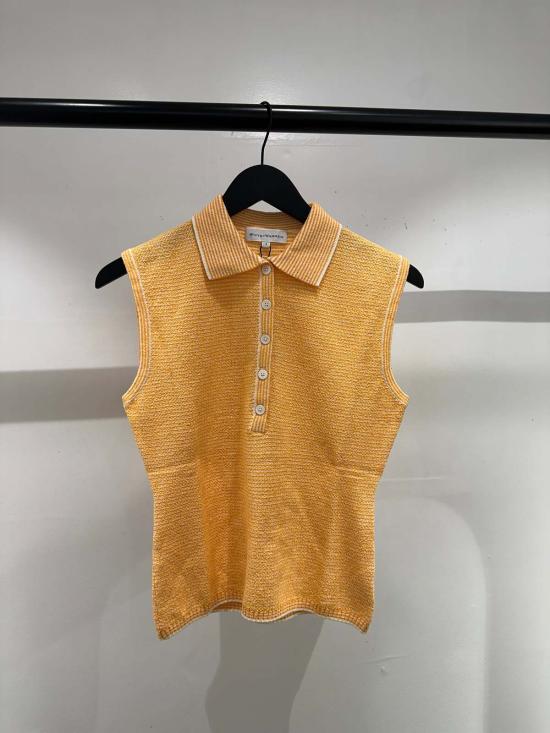  화이트 워렌 민소매 티셔츠 화이트 + 워렌 오가닉 코튼 테리 블렌드 민소매 폴로 오렌지