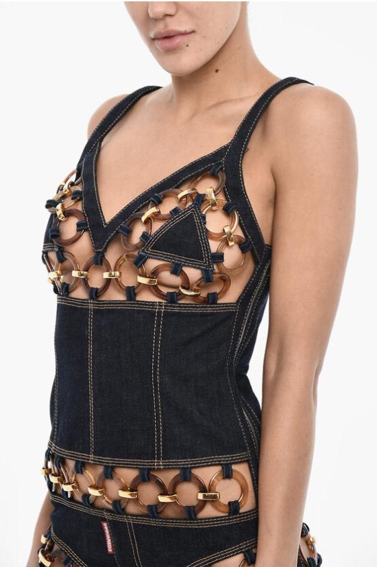  디스퀘어드2 숏 원피스 S72CV0474 S30664 470 Blue - DSQUARED2