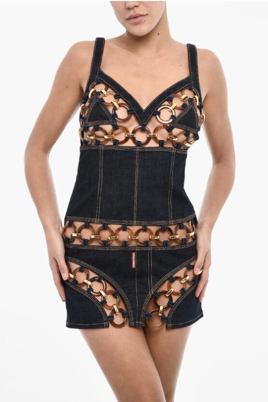  디스퀘어드2 숏 원피스 S72CV0474 S30664 470 Blue - DSQUARED2