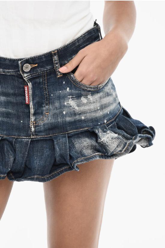  디스퀘어드2 숏 스커트 S72MA0959 S30342 470 Blue - DSQUARED2