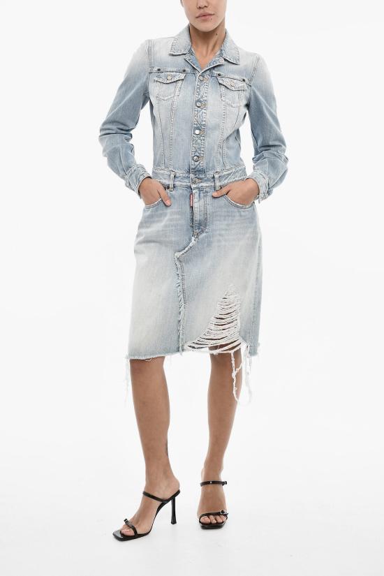  디스퀘어드2 롱 원피스 S75CV0728 S30309 470 Blue