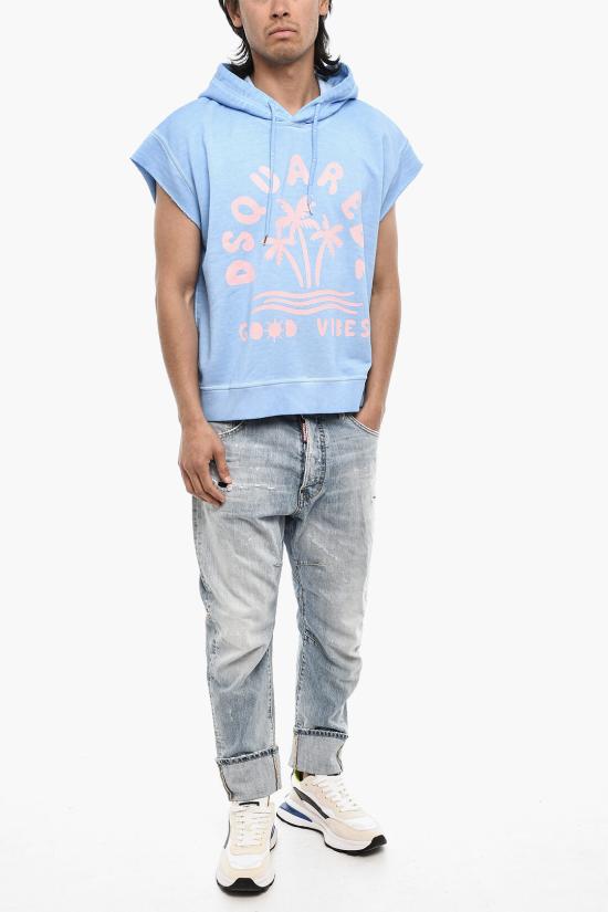  디스퀘어드2 후드 티셔츠 S71GU0650 S25539 480 Blue - DSQUARED2