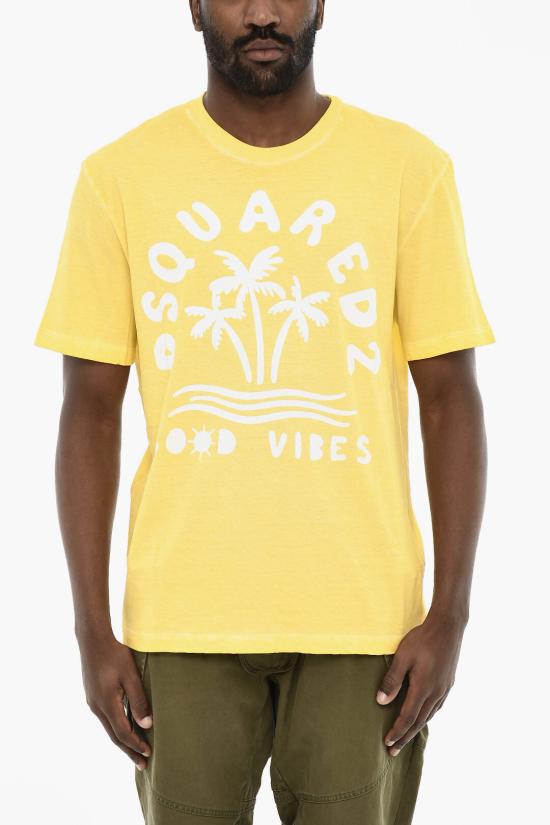  디스퀘어드2 반팔 티셔츠 S71GD1386 S22507 173 Yellow