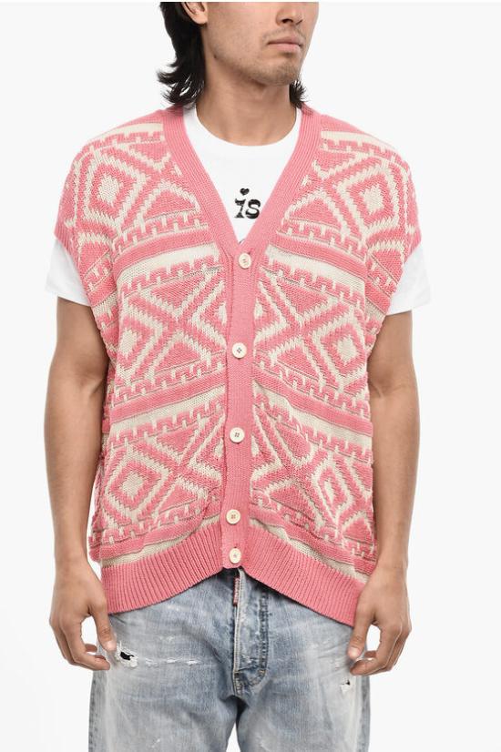  디스퀘어드2 니트 베스트 S71HA1198 S18227 964 Bianco Rosa