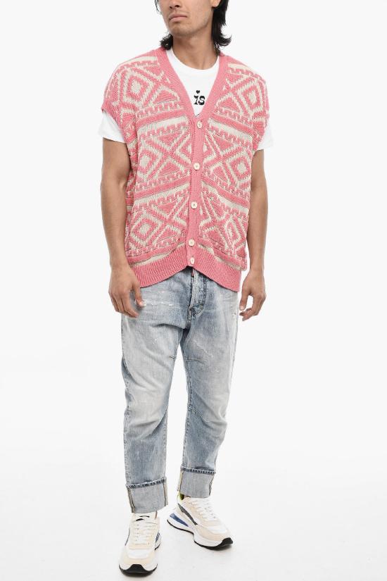  디스퀘어드2 니트 베스트 S71HA1198 S18227 964 Bianco Rosa - DSQUARED2