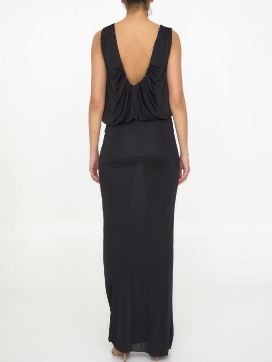  생로랑 롱 원피스 723241Y7F98 BLACK - SAINT LAURENT