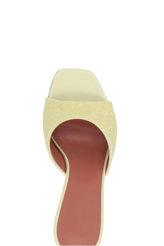 25SS 아미나 무아디 힐/펌프스 LUPITACRYSTALDUSTSLIPPERSATINPASTELYELLOW PASTEL YELLOW - AMINA MUADDI