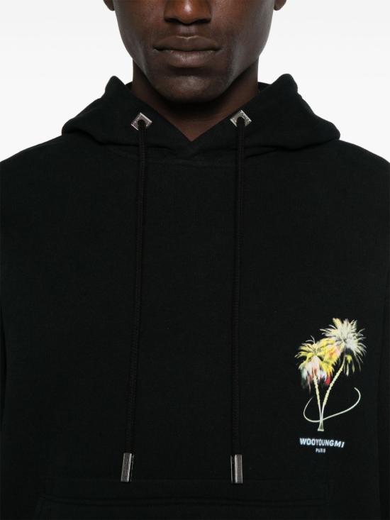 25SS 우영미 후드 티셔츠 W251TS34 726B Black - WOOYOUNGMI