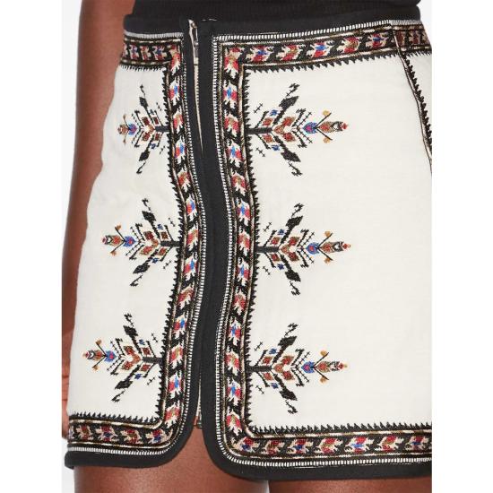 25SS 이자벨마랑에뚜왈 숏 스커트 C1J09E JU0288FA 23EC WHITE BLACK - ISABEL MARANT ETOILE