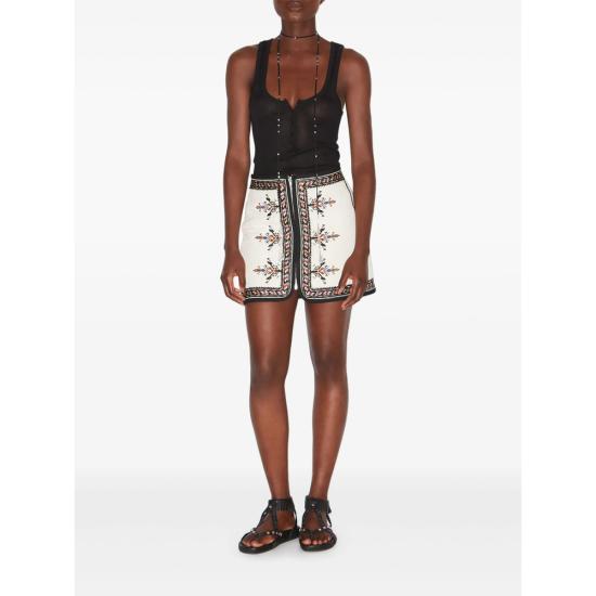 25SS 이자벨마랑에뚜왈 숏 스커트 C1J09E JU0288FA 23EC WHITE BLACK - ISABEL MARANT ETOILE