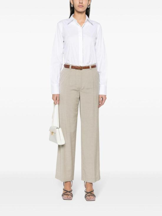 26SS 브루넬로 쿠치넬리 스트레치 코튼 포플린 샤이니 트림 셔츠 M0091MA626C159 White - BRUNELLO CUCINELLI