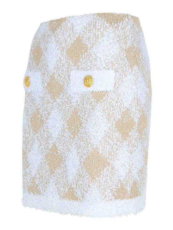  발망 숏 원피스 DF0LB015KH66GVS Beige - BALMAIN