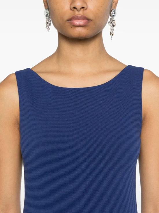 25SS 엠포리오 아르마니 미디 원피스 EW000636AF12364UB089 BLUE - EMPORIO ARMANI