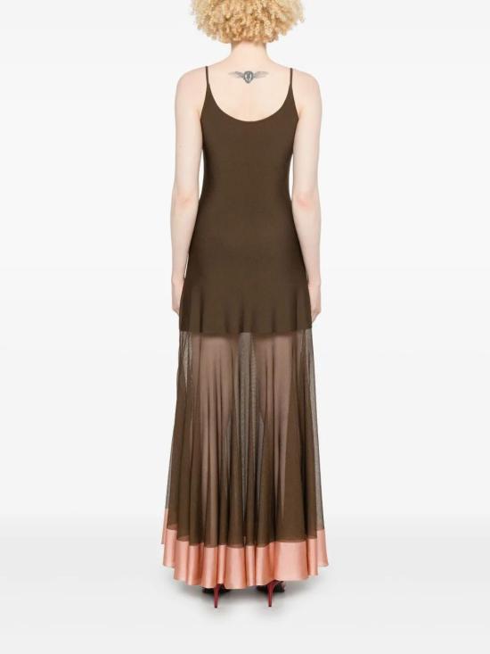 25SS 펜디 미디 원피스 FZDD39AUHR F1RXA BROWN - FENDI