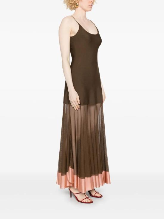 25SS 펜디 미디 원피스 FZDD39AUHR F1RXA BROWN - FENDI