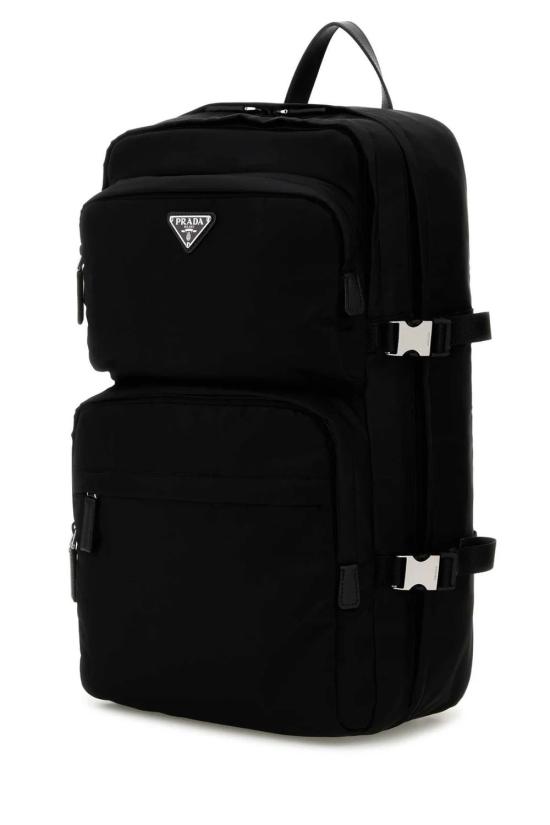 25FW 프라다 삼각로고 리나일론 앤 사피아노 레더 백팩 2VZ1012DMG F0002 BLACK - PRADA